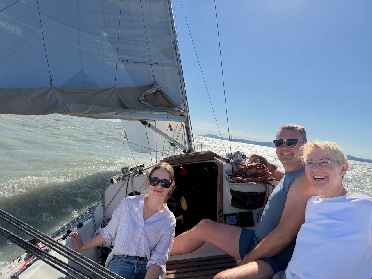 Sailing on Lake Balaton aboard Jackpot